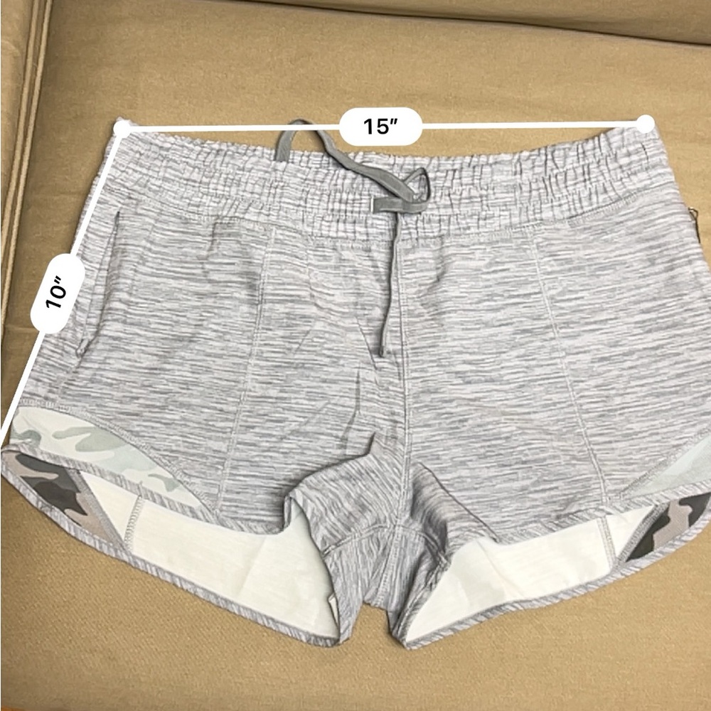 ZYIA Heather Gray Athletic Shorts with Camouflage Trim - Picture 7 of 7